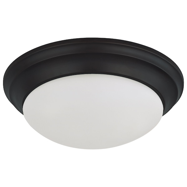 Nuvo 18W Flush Mount Twist & Lock Fixture, LED 12 in. Matte Black Finish Frosted Glass 62/687 - main